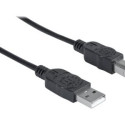 MANHATTAN Hi-Speed USB Device Cable A Male / B Male 1.8 m Black Connects a Hi-Speed USB device to a 