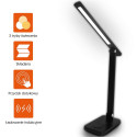 LED desk Lamp 10W, 3000/4500/6000K, induction charging, touch control, dimmer, black, LTC