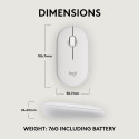Logitech Pebble 2 M350s Wireless Mouse, RF Wireless + Bluetooth, 4000 DPI, Tonal White