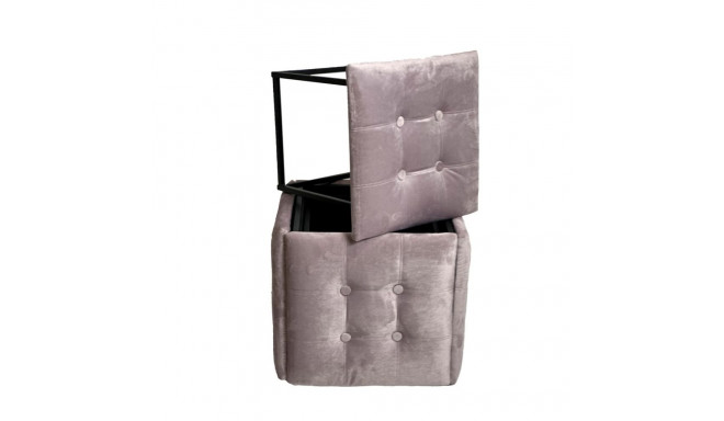 Puff-trafo 5in1 - 5 taburetti ühes tumba, puuderroosa samet 2269