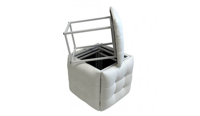 Puff-transformer 5in1 - 5 stools in 1 pouffe white eco leather