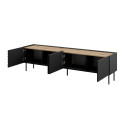 4D RTV cabinet ONDA 200x40x35-54 black (standing or wall mounted)