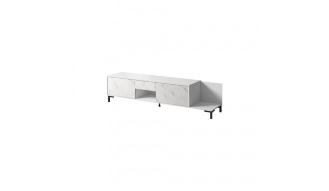 RTV-kapp MARMO 2D1S1K 195x40x47,5 cm valge matt/marmorvalge