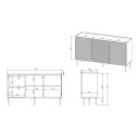 3D2SZ ONDA chest of drawers 150x45x85 black 3D2SZ ONDA chest of drawers 150x45x85 black