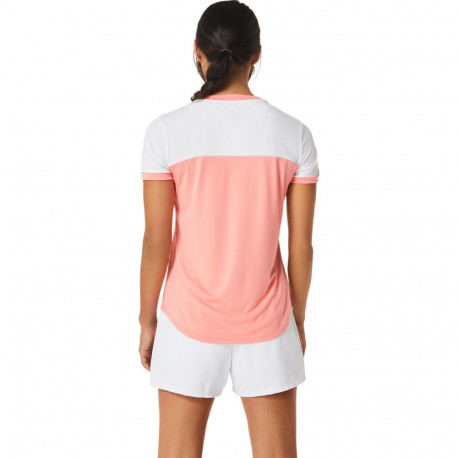Treeningsärk Asics WOMEN COURT SS TOP roosa/valge - L