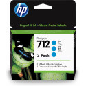 HP 712 błękitny trzypack 3ED77A