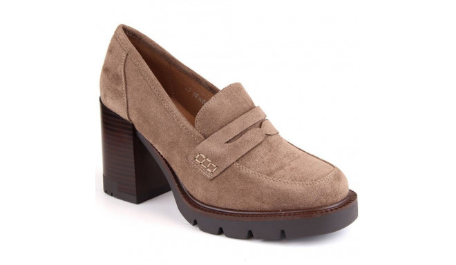 Vinceza W JAN235B suede shoes with a high heel and platform, beige (39)