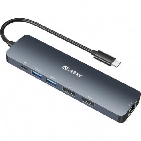Sandberg dokkimisjaam 136-43 USB-C 6-in-1 PD 100W 8K DisplayDock