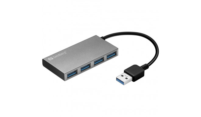 "Sandberg 133-88 USB 3.0 HUB 4-Port 4xUSB 3.0 Silber"