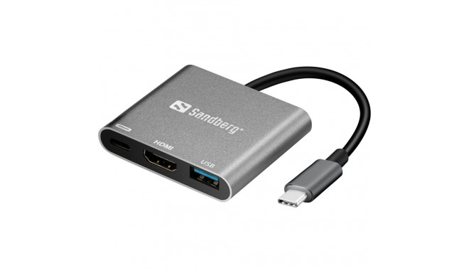 "Sandberg 136-00 USB-C 3-in-1 PD 65W MiniDock"