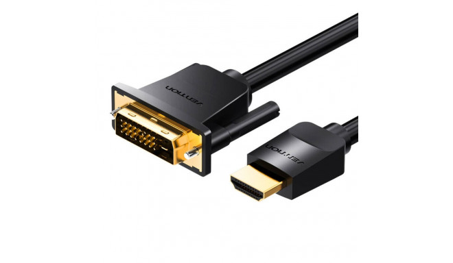 Kabel HDMI do DVI (24+1) Vention ABFBJ 5m, 4K 60Hz/ 1080P 60Hz (Czarny)