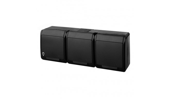 SOCKET HERMES 3PL BLACK IP44 0326-09