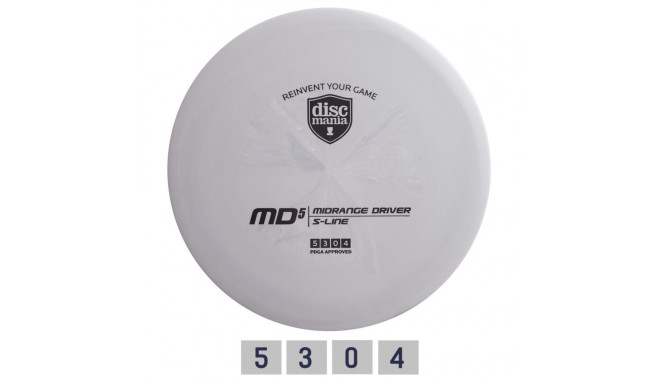 Discgolf DISCMANIA Keskmaa Draiver S-LINE MD5 helehall 5/3/0/4