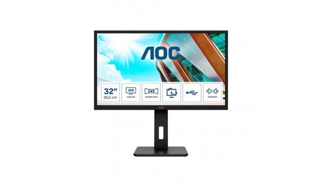 AOC Q32P2 31,5" IPS WQHD monitor 16:9 75 Hz 4 ms 2560 x 1440 250 cd/m² kõrvaklapi väljund (3,5 mm) 2