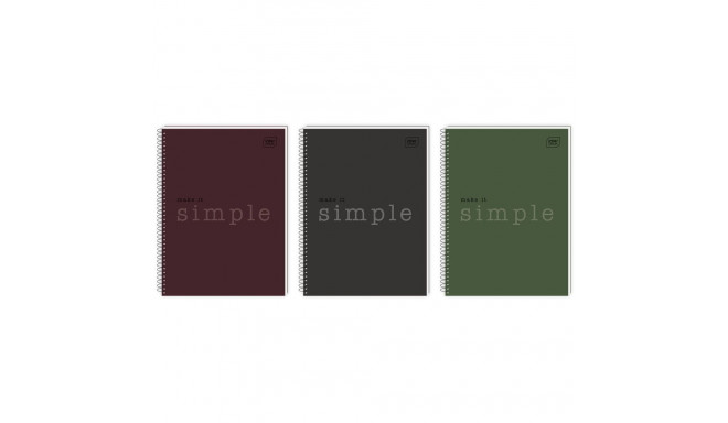 Kaustik A5 50 lehte, 70g, spiraalköide, 5x5ruut,  Simple assortii Interdruk