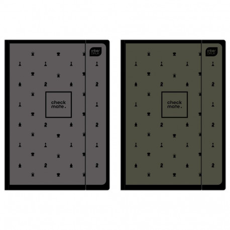 Kummiga mapp A4+ kartong, Soft Touch Chess, assortii, Interdruk