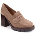 Vinceza W JAN235B suede shoes with a high heel and platform, beige (36)