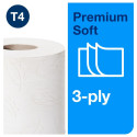 Tualettpaber 3-kihiline TORK Soft T4 lumivalge (110317) 6rl