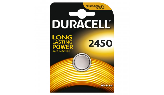 82-650# 3V CR2450 liitiumpatarei Duracell blisterpakendis 1tk (2 tk.)
