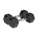 Hantle żeliwne gumowane HEX 2x5kg , REBEL ACTIVE