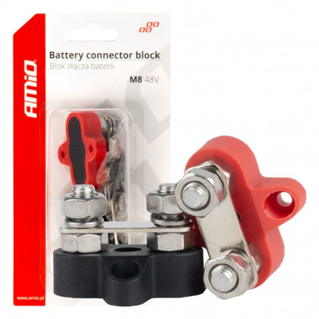 Blok rozdzielczy aku ühendussiin kahepoolne komplekt max 48v m8 amio-03806