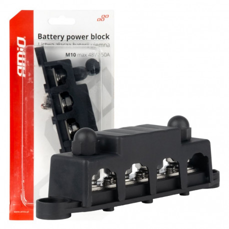 massijaotusklemm bus bar m10 12v - 48v 250a amio-03811