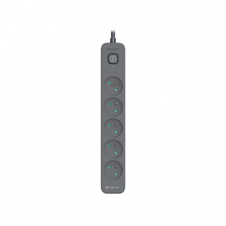 Listwa zasilająca antyprzepięciowa TRACER Power Line+ 5,0 m Graphite (5 gniazd)