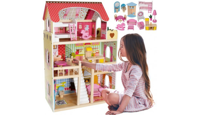 Domek drewniany dla lalek - willa D11252