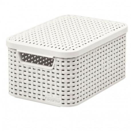 Curver kaanega korv Rattan Style M, kreemikas