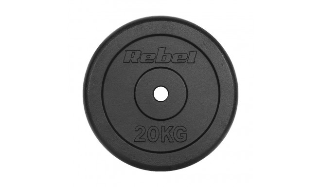 Obciążenie żeliwne 20kg, otwór 31mm, talerz klasyczny, REBEL ACTIVE