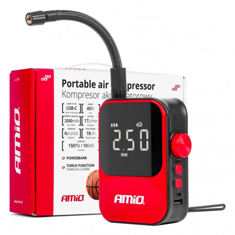 juhtmevaba elektriline jalgrattapump powerbank 40w acomp-20 amio-03690