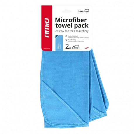 mikrokiudlapp akende, peeglite ja klaaside pesemiseks 30x40 cm 2 tk amio-03732