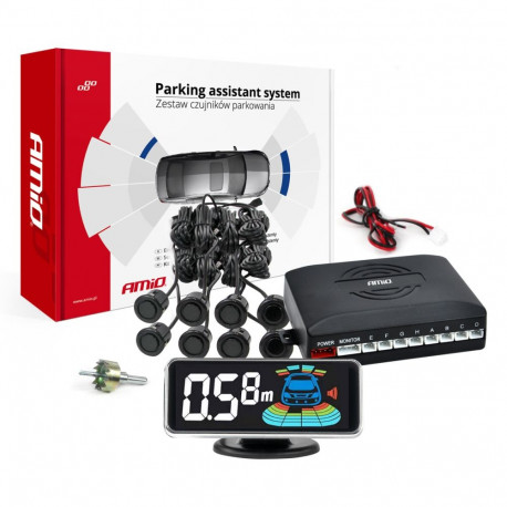 led 3d parkimisandurid ees taga mustad kuldne 18mm amio-03192