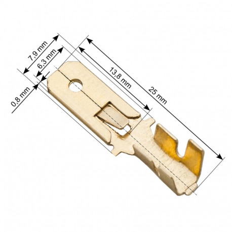 43-102# isoleerimata lame isane konektor 6,3/0,8 100 tk