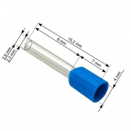 43-076# Konektor izolowany tulejka 2,5/8 niebieska 100szt.