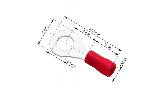 43-014# Konektor oczkowy izolowany l śruba4,3 kabel4,3mm