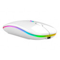 AK211B Mysz bezprzewodowa rgb biała