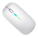 AK211B Mysz bezprzewodowa rgb biała