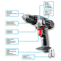 Wiertarko-wkrętarka akumulatorowa Energy+ 18V, Li-Ion, uchwyt samozaciskowy 10 mm, bez akumulatora