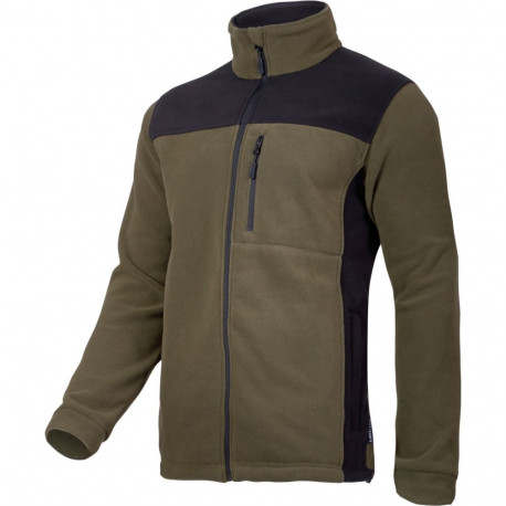 Fliispluus, khaki-must, "l"