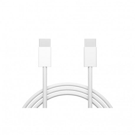 66-165# usb-c – usb-c 1,0m valge punutud kaabel