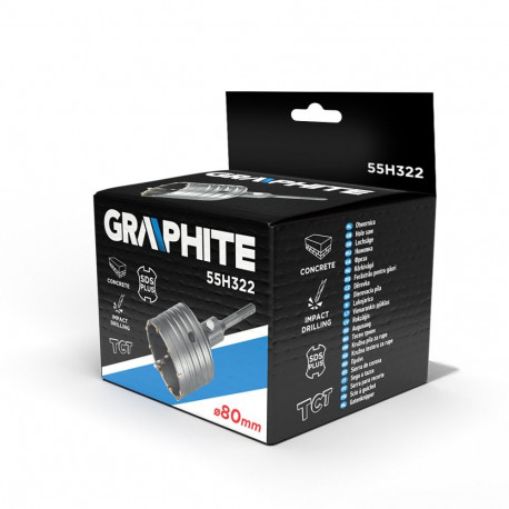 Otwornica widiowa 80 mm z adapterem SDS+ oraz wiertłem pilotującym