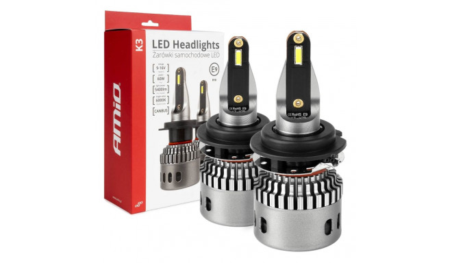 Autode LED-pirnid K3 seeria H7-6 12V 6000K Canbus AMiO-03685