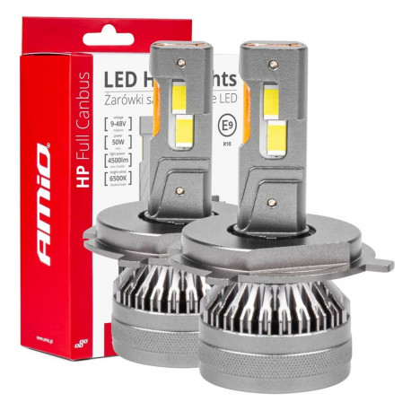 led-autolambid seria hp full canbus h4/h19 12v 24v 6500k amio-03673