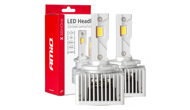 Autode LED-pirnid seeria X AllinOne D1S D3S D8S 6000K Canbus Amio-03669