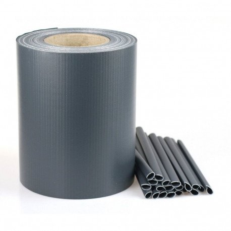 Taśma ogrodzeniowa z klipsami 19 cm x 35 mb grafit