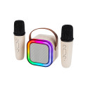 30-358# Głośnik bluetooth karaoke rgb 2 mikrofony
