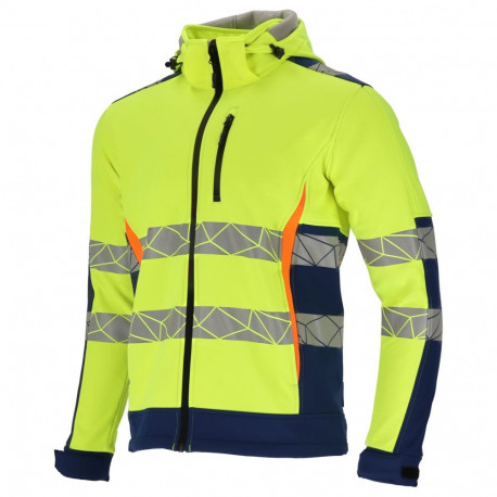 Hoiatus softshell jope kollane-sinine, "3XL", CE