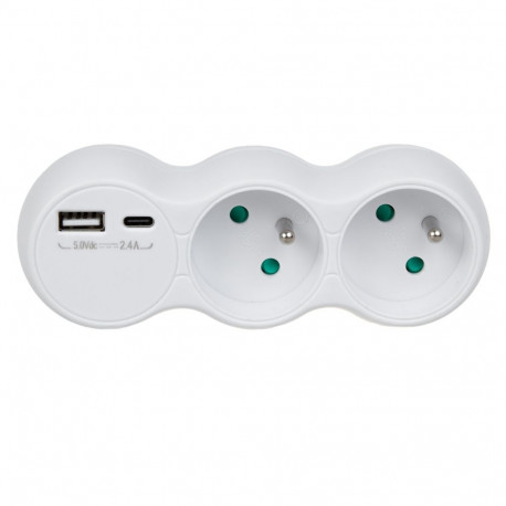 Maclean voolupistik, kahe pesaga jagaja, 2x USB A/C, E-tüüp, 2x16A, MCE339 E