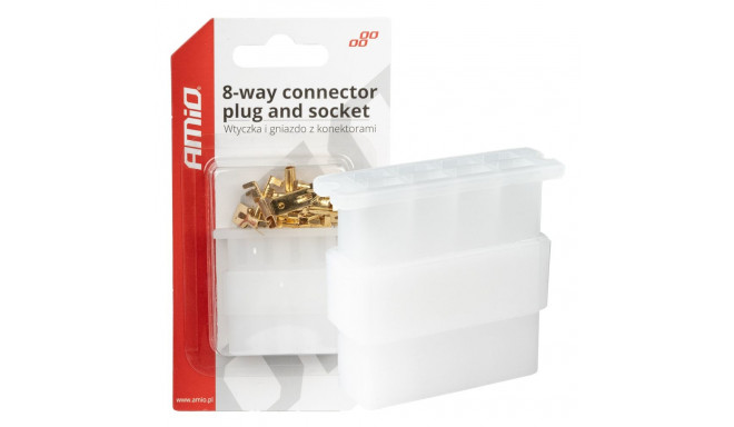8-piniline elektriline pistikupesa pistik koos ühendustega amio-03516